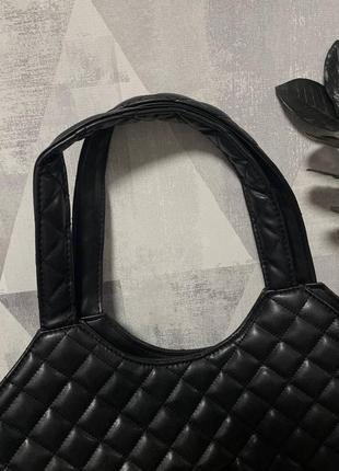 Черная сумка шоппер большая из эко кожи в стиле юсле сумка с кошельком в стиле ивселеран yves saint laurent юсл5 фото