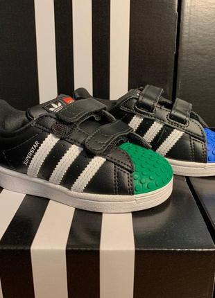 Детские кроссовки на мальчика adidas superstar x lego, размер 212 фото