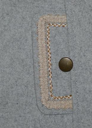 Брендовое серое шерстяное демисезонное пальто с карманами dorothy perkins этикетка4 фото