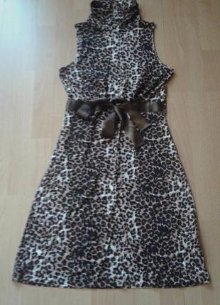 Сукня леопардова ## з атласною стрічкою # в ідеальному стані на s-m3 фото