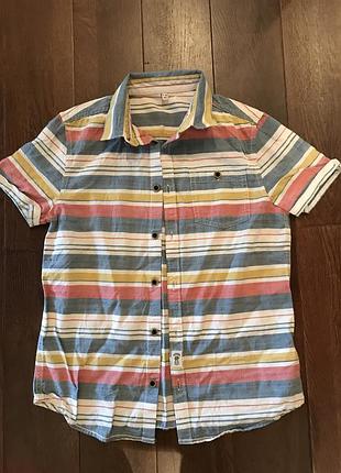Бавовняна сорочка в смужку від marks&spencer! p.-9/10років