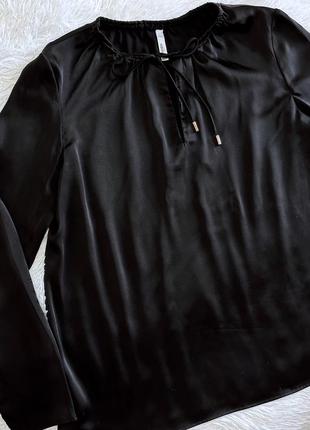 Черная сатиновая рубашка mango состояние:новое3 фото