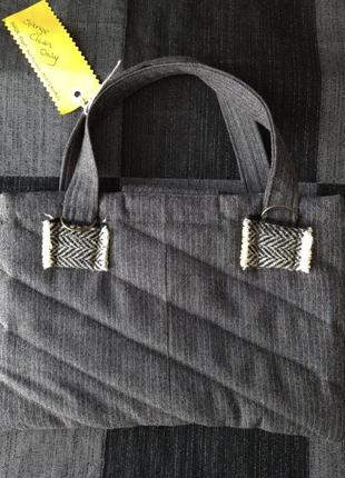 Авторская дизайнерская новая серая сумка сумочка с собачкой ручной работы в полоску в виде цветка горох hand made скотч-терьер5 фото
