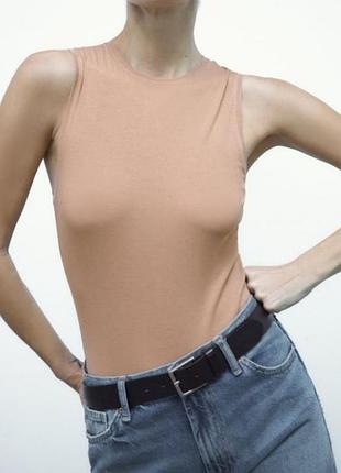 Боді в рубчик zara