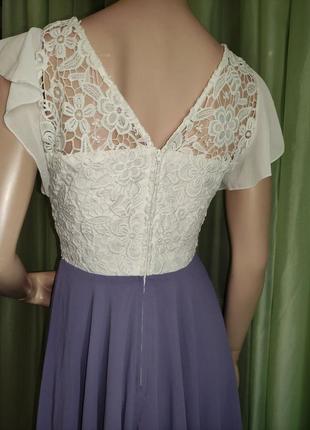 Платье женское нарядное "jolie moi", ru 8, бело фиолетовое2 фото