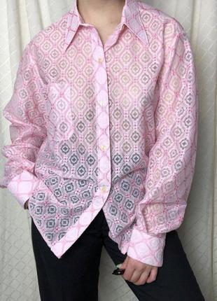 Вінтажна напівпрозора мереживна сорочка alby блуза з гострим коміром вінтаж мереживо6 фото