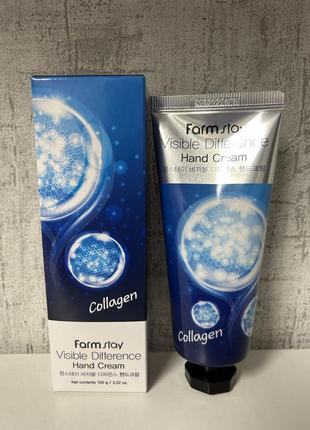 Крем для рук farm stay visible difference hand cream collagen с коллагеном, 100 мл1 фото