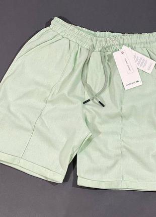 Мужские шорты / качественные шорты lacoste в зеленом цвете на лето