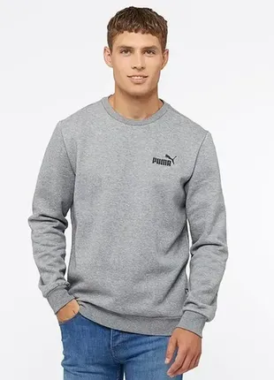 Стильный теплый серый свитшот толстовка мужской puma puma essentials fleece s