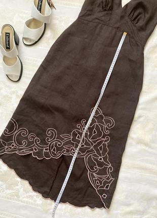 Льняной сарафан платье с вышивкой в стиле zara boohoo cos5 фото