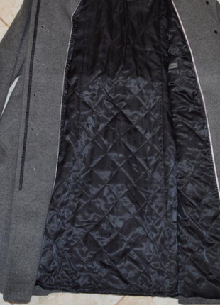 Брендовое серое утепленное шерстяное пальто с карманами stockh lm синтепон этикетка5 фото