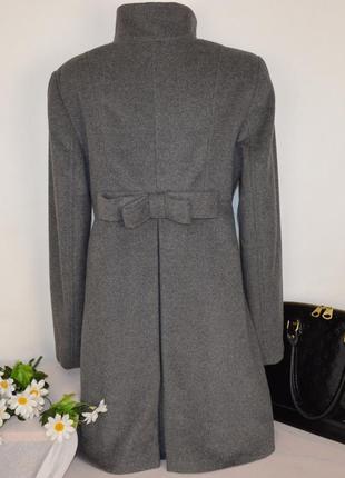 Брендовое серое утепленное шерстяное пальто с карманами stockh lm синтепон этикетка2 фото
