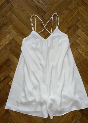 Белое мини платье шифоновое комбинезон мини2 фото