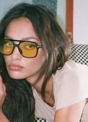 Окуляри очки uv400 іміджеві жовті "том форд" стильні модні нові1 фото