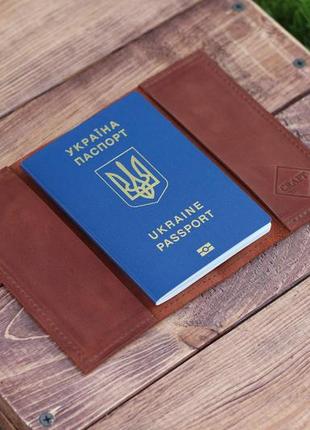 Шкіряна обкладинка на паспорт/закордонний паспорт. ручна робота5 фото