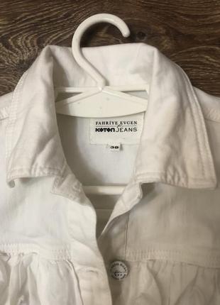 Джинсовый пиджак, белый, бренд coton (турция), 42-463 фото