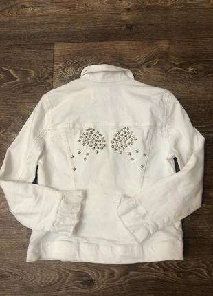 Джинсовый пиджак, белый, бренд coton (турция), 42-468 фото