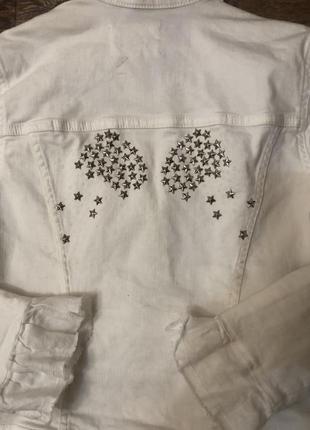 Джинсовый пиджак, белый, бренд coton (турция), 42-469 фото