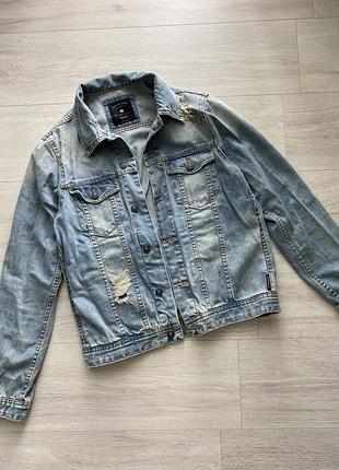 Джинсовый пиджак со рваностями zara man