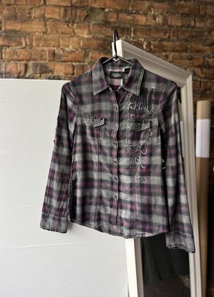 Harley davidson women's plaid long sleeve 1927 shirt женская рубашка на длинный рукав