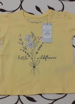 Футболка хлопковая для мальчика 6-9 месяцев фирмы primark.