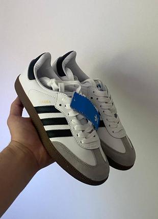 Кросівки кроссовки adidas samba vegan white grey black brown