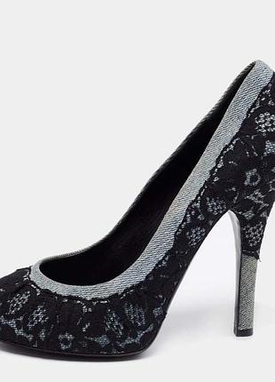 Джинсовые туфли с кружевом dolce & gabbanna