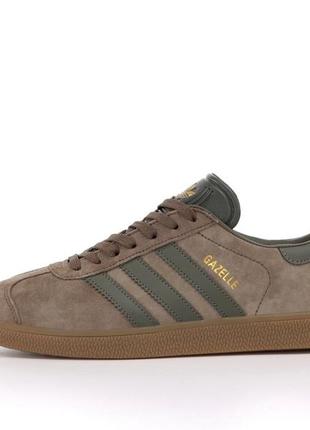 Замшеві, чоловічі кеди кросівки adidas gazelle brown