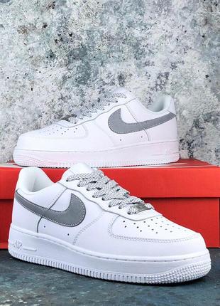 Шикарные кроссовки nike air force с рефлективом (весна-лето-осень)😍3 фото