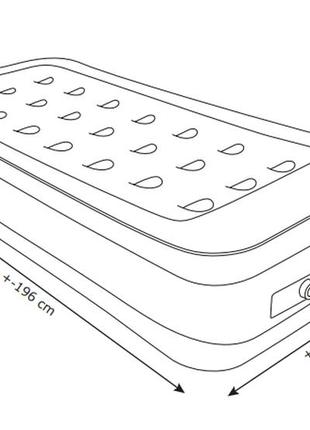 Матрац кровать надувна 196 см із вбудованою подушкою та електричним насосом, 7trav3 фото