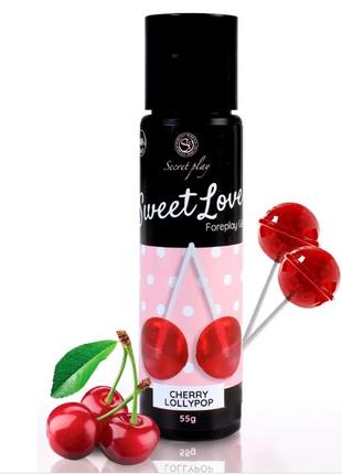 Гель для орального сексу secret play - sweet love cherry lollipop gel, 60 ml