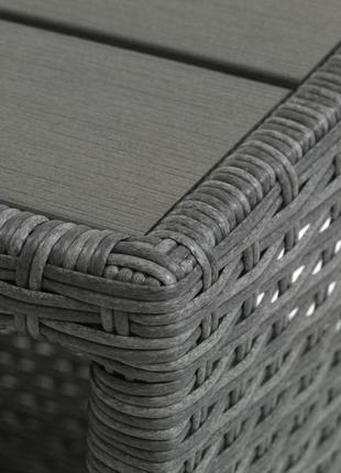Лаунж столик плетений садовий квадратний (штучний ротанг - петан сірий), 7trav2 фото