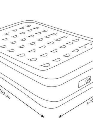 Матрац кровать надувна двумісна  203 см із вбудованою подушкою та електричним насосом, 7trav2 фото