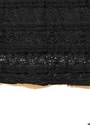 Eur 38-40 облегающая черная юбка на резинке из кружева юбка5 фото