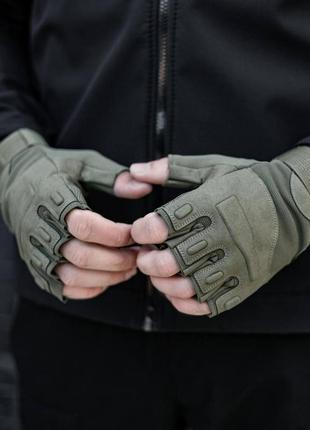 Тактические перчатки мужские беспалые хаки, перчатки без пальцев военные армейские штурмовые (gd-22)