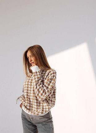 Женский джемпер oversize гусиная лапка джемпер оверсайз гусиные лапки размер 42-48 (mm-433)