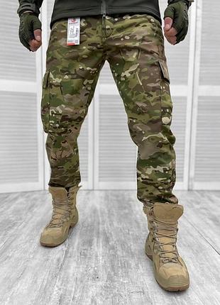 Зимові штани тактичні softshell combat мультикам військові армійські штани софтшел комбат (db-12779)