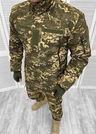 Теплый зимний бушлат военный софтшелл всу куртка флисовая тактическая softshell бушлат для охраны (db-12753)