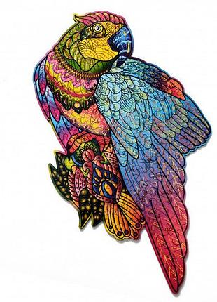 Уникальный деревянный фигурный пазл «яркий попугай», деревянная головоломка попугай (os-139-11)