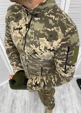 Зимняя кофта флисовая пиксель всу мужская военная рубашка убакс піксельна осень-зима (db-12055)
