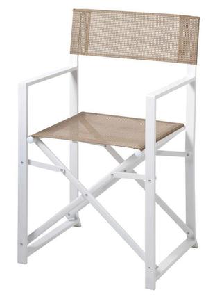 Крісло садове складане (сталь та текстилен) білий , 7trav