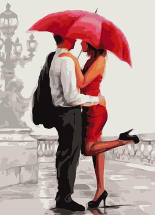 Картина по номерам любви под зонтиком gs007