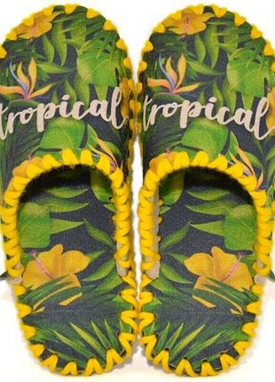 Жіночі фетрові тапочки "tropical", жіночий, 36/37, 23 см, фетр, осінь/зима/весна