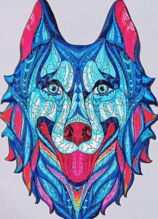 Уникальный деревянный фигурный пазл «верный хаски», деревянная головоломка хаски (30*21 см) (lf-139-15-1)