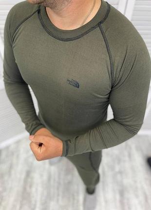 Мужское термобелье the north face хаки всу тактическое мужское нательное армейское термобелье зимнее (db)