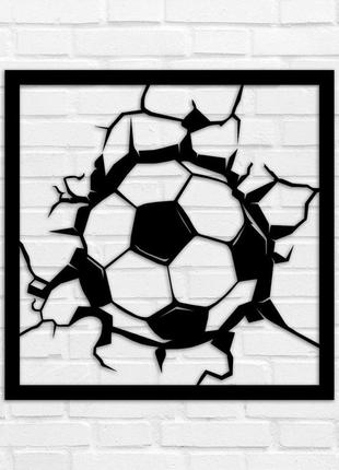 Деревянное панно мяч в рамке 37x37 см