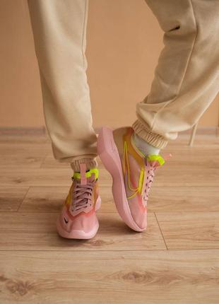 Нереальні легкі кросівки nike vista pink neon пудрові з салатовим3 фото