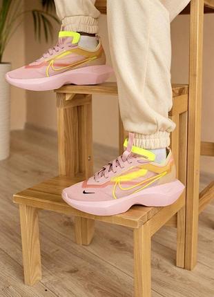 Нереальные лёгкие кроссовки eyes nike vista pink neon пудровые с салатовым