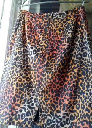 Шикарная юбка миди котон в леопардовом принте германия2 фото