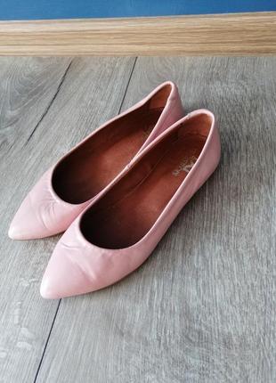 Пудровые розовые балетки туфли мюли острый носок. 36 размер 475 грн